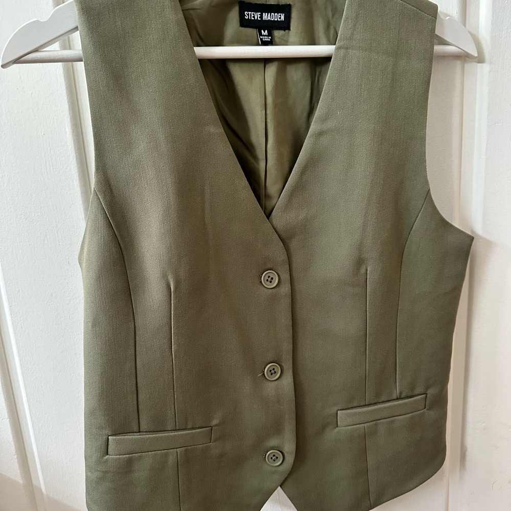 Steve Madden Khaki Buttoned Vest